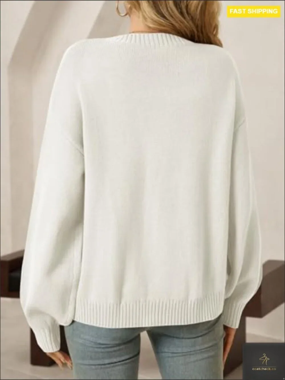 Long Sleeve Button Down Cardigan Sweater Open Front Knit Casual Loose Fit_5
